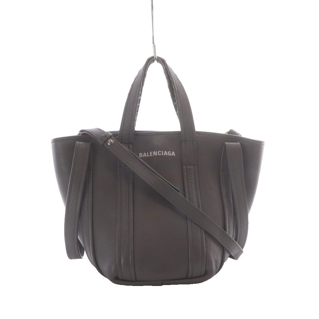 Balenciaga Everyday XS North South Handle Shoulder Bag 2-Way Gray Logo Print