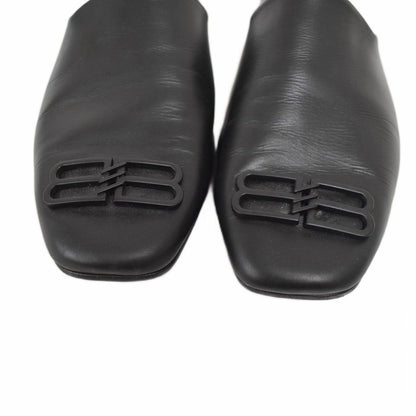Balenciaga Cosy BB Sandals Slippers Leather Logo Black — view 3