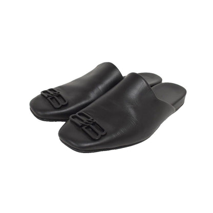 Balenciaga Cosy BB Sandals Slippers Leather Logo Black
