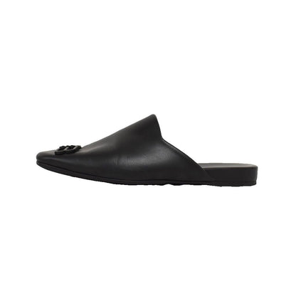 Balenciaga Cosy BB Sandals Slippers Leather Logo Black — view 2