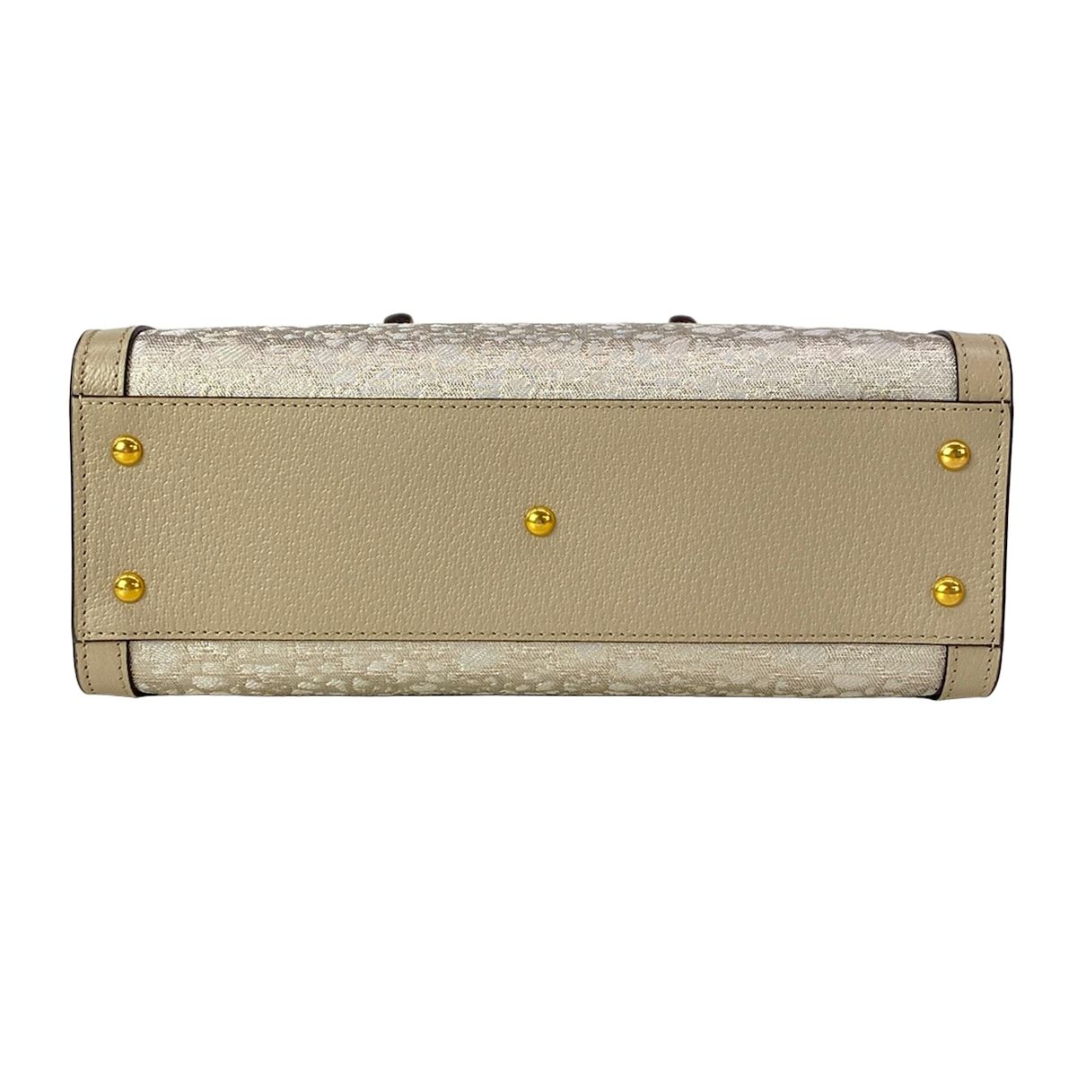 Gucci Tote Bag Diana Small Ivory Gold Beige Nishijin Ori Hosoo Collaboration — view 5