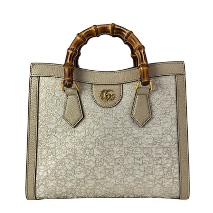 Gucci Tote Bag Diana Small Ivory Gold Beige Nishijin Ori Hosoo Collaboration