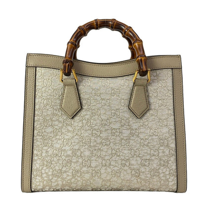 Gucci Tote Bag Diana Small Ivory Gold Beige Nishijin Ori Hosoo Collaboration — view 3
