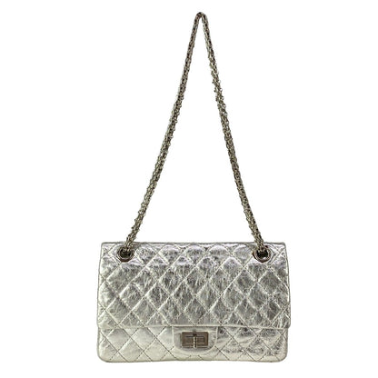Chanel Shoulder Bag 2.55 Quilted Silver Mademoiselle Chain Lambskin
