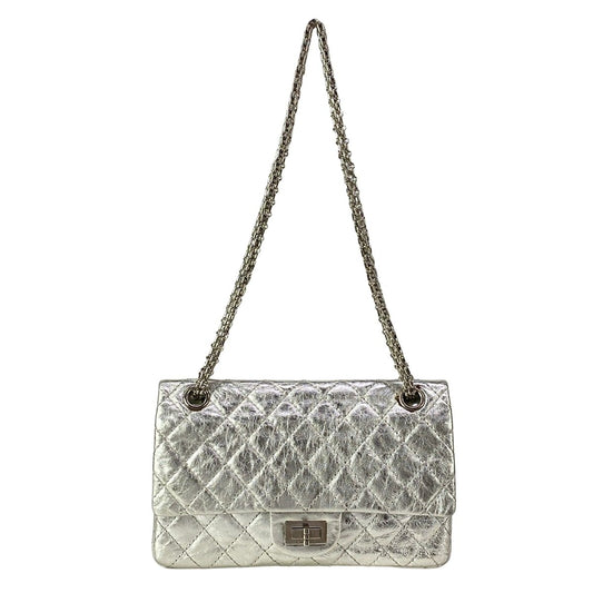 Chanel Shoulder Bag 2.55 Quilted Silver Mademoiselle Chain Lambskin