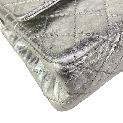 Chanel Shoulder Bag 2.55 Quilted Silver Mademoiselle Chain Lambskin — view 6