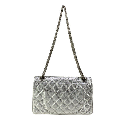 Chanel Shoulder Bag 2.55 Quilted Silver Mademoiselle Chain Lambskin — view 3