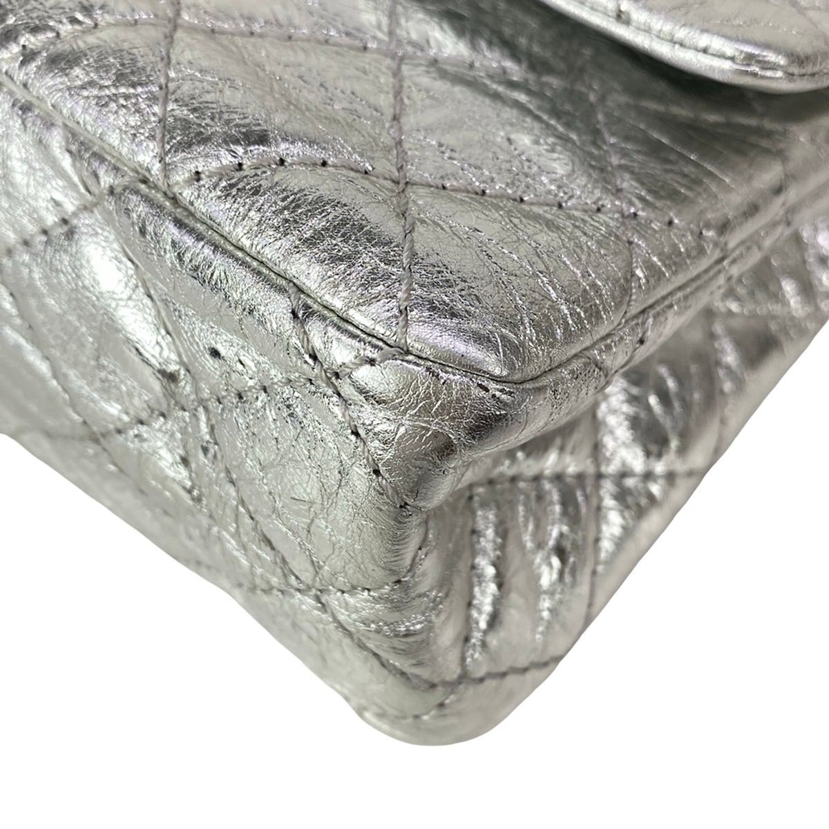 Chanel Shoulder Bag 2.55 Quilted Silver Mademoiselle Chain Lambskin — view 7