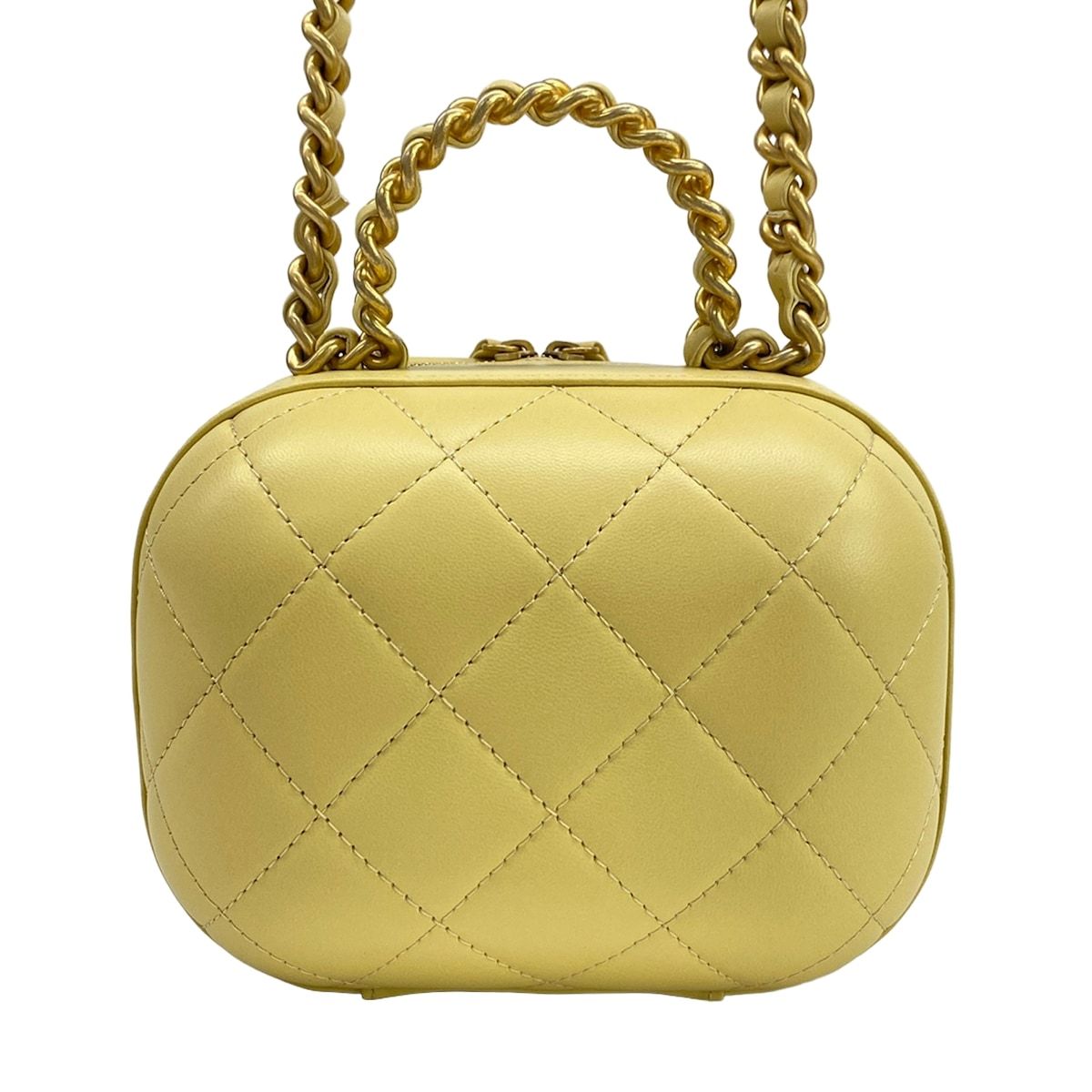 Chanel Shoulder Bag Quilted Light Yellow Lambskin — view 3