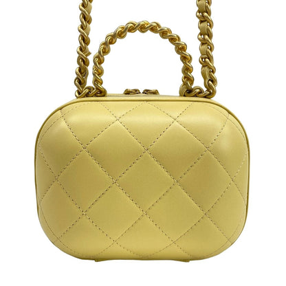 Chanel Shoulder Bag Quilted Light Yellow Lambskin — view 3