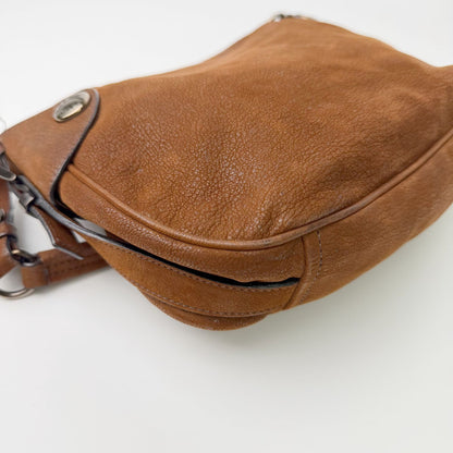 Prada Vitello Daino Studded Hobo Shoulder Bag Leather Brown Vintage — view 8