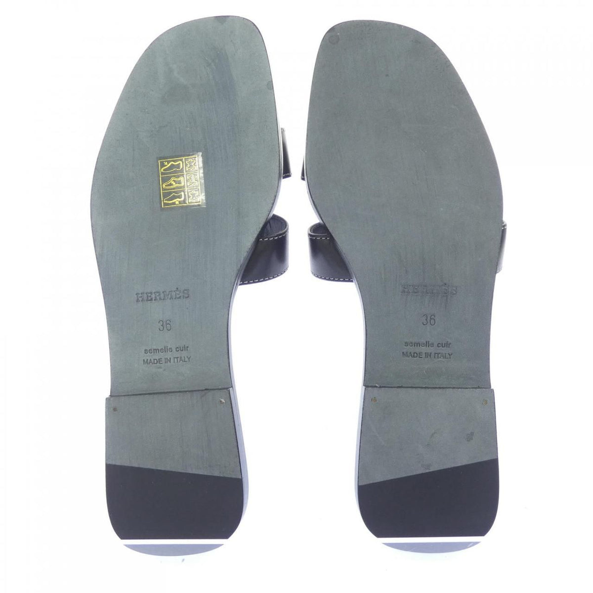 Hermes Oran Sandals Black — view 4