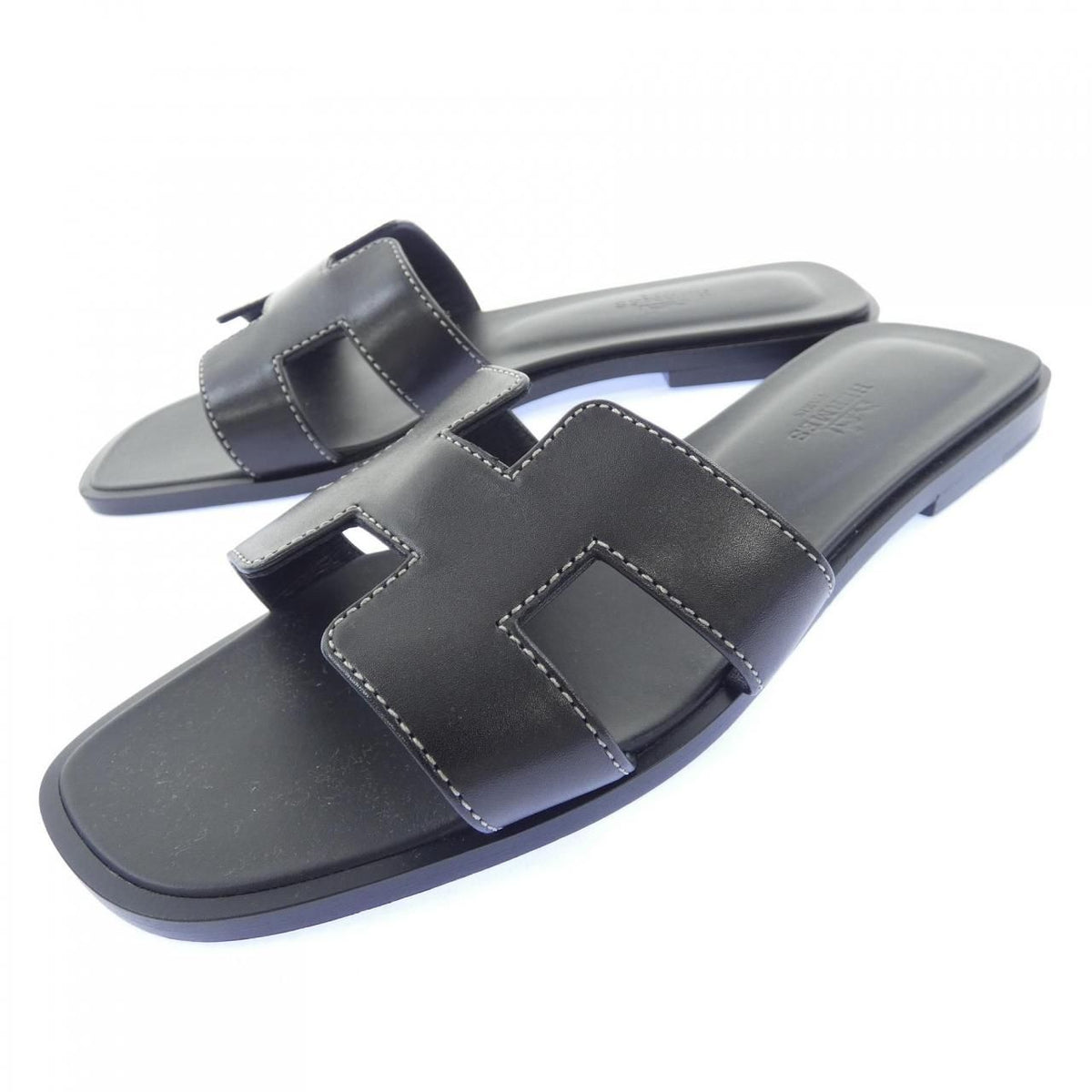 Hermes Oran Sandals Black — view 3