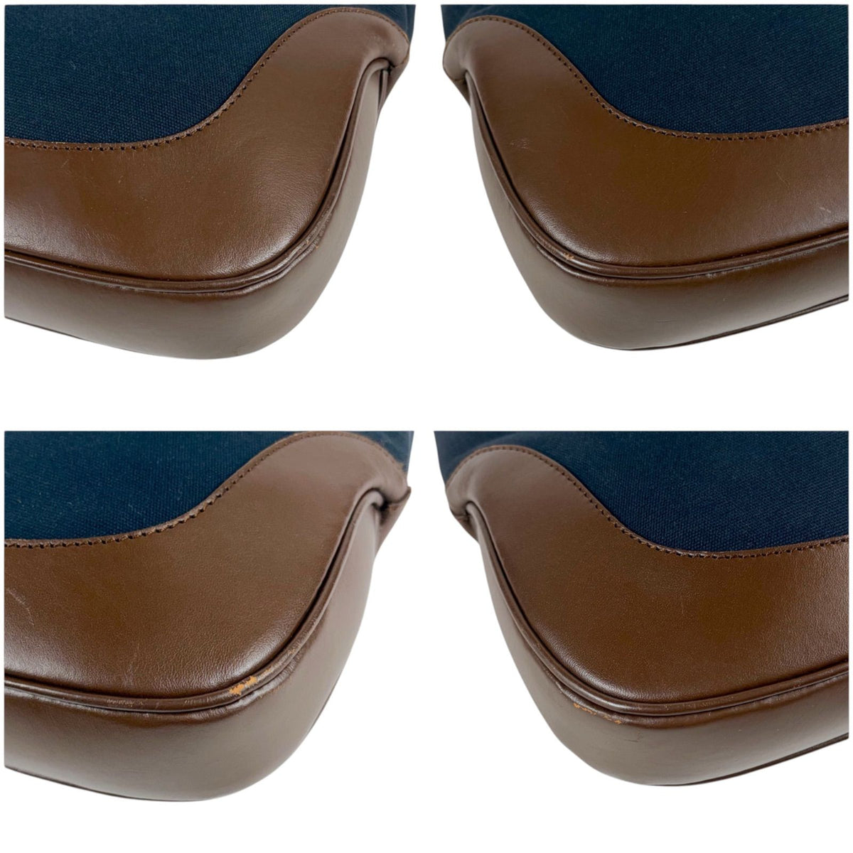 Gucci Jackie Canvas Hobo Line Shoulder Bag Sherry Brown Navy — view 5
