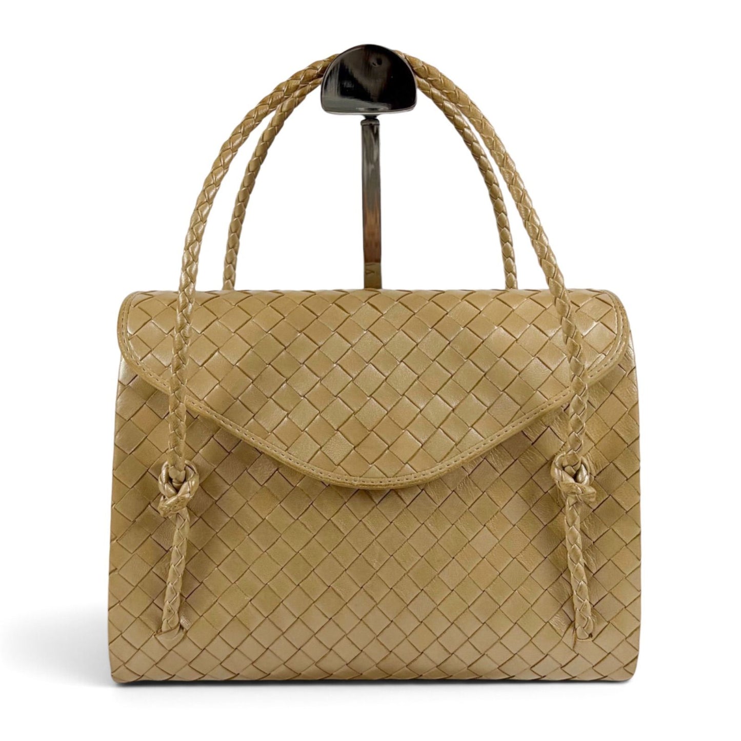 Bottega Veneta Intrecciato Leather Top Handle Bag Beige — view 2