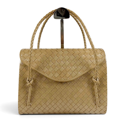 Bottega Veneta Intrecciato Leather Top Handle Bag Beige — view 2
