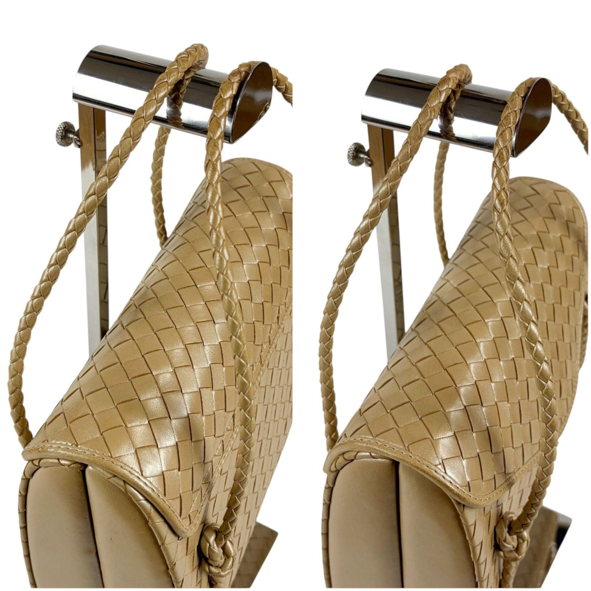 Bottega Veneta Intrecciato Leather Top Handle Bag Beige — view 7