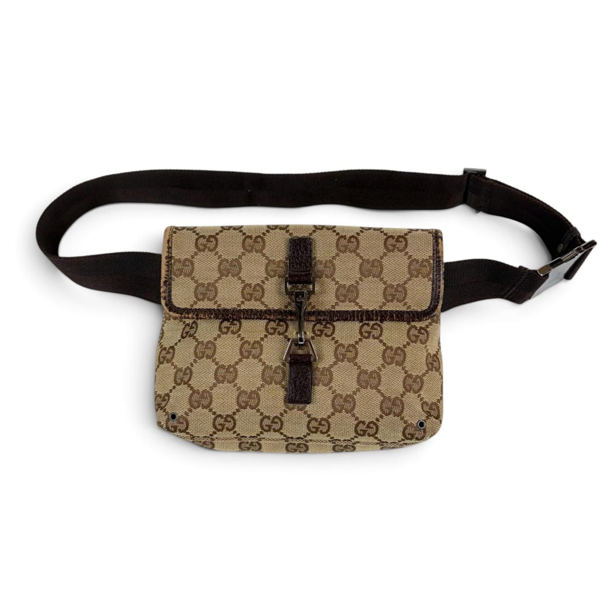 Gucci GG Canvas Cross Brown Shoulder Bag — view 2