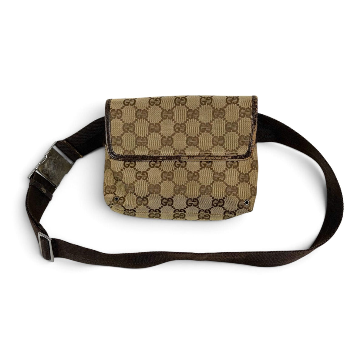 Gucci GG Canvas Cross Brown Shoulder Bag — view 3