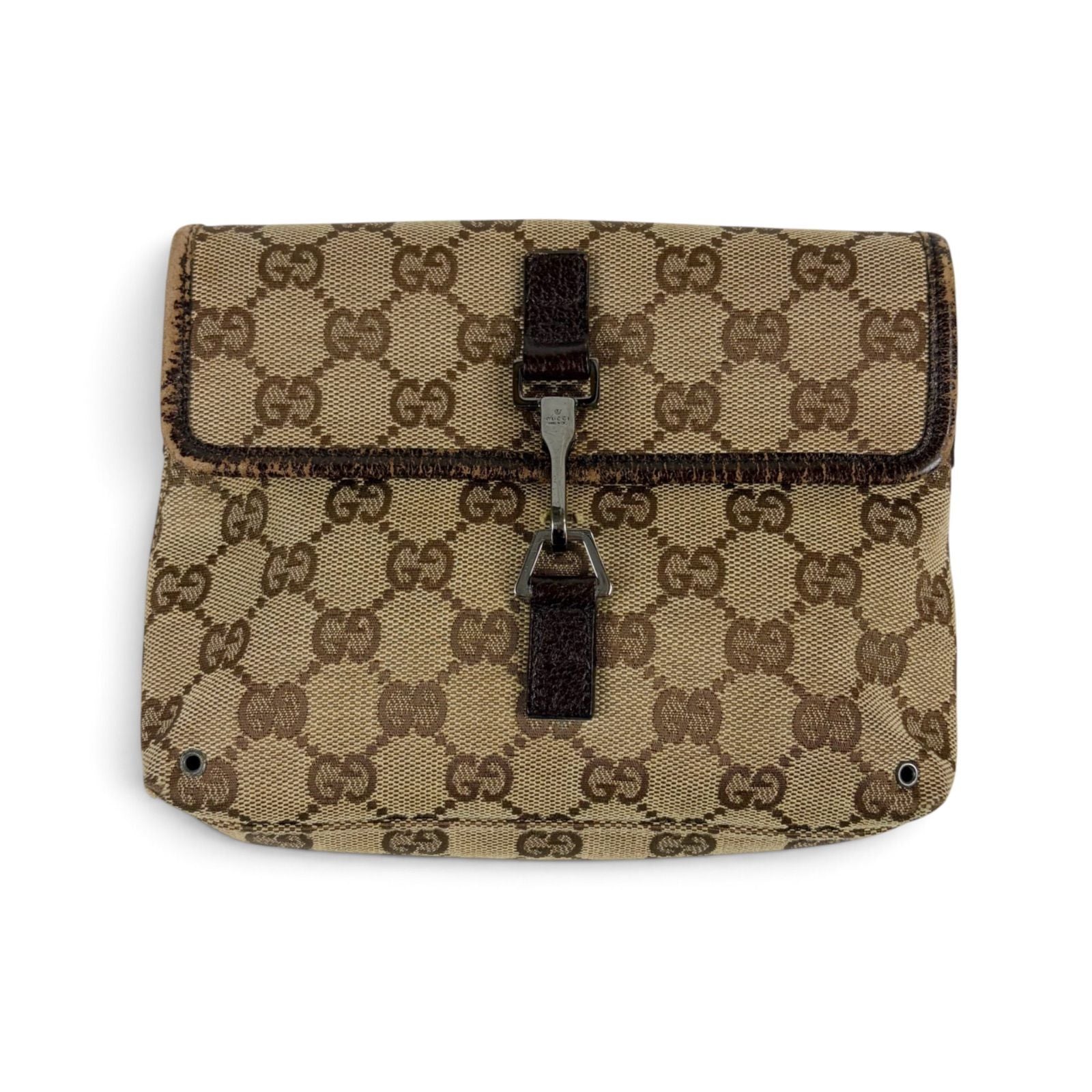 Gucci GG Canvas Cross Brown Shoulder Bag — view 4