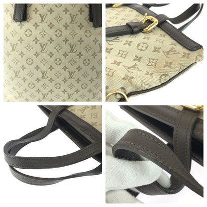 Louis Vuitton Monogram Mini Francoise Khaki Gold Canvas Leather Tote Bag — view 6