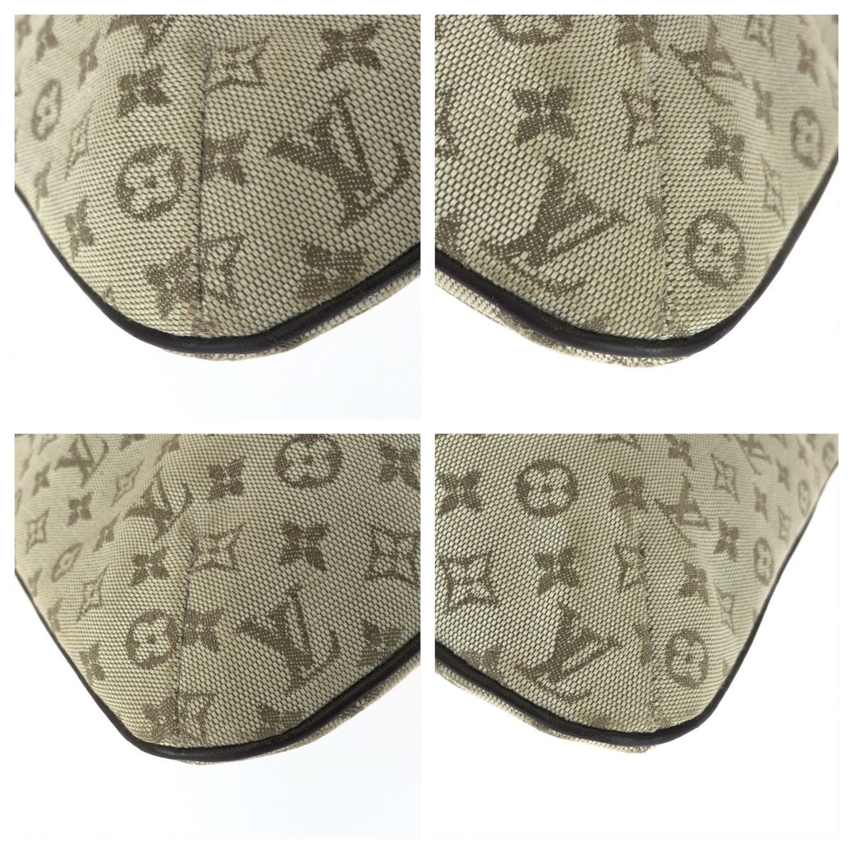 Louis Vuitton Monogram Mini Francoise Khaki Gold Canvas Leather Tote Bag — view 3