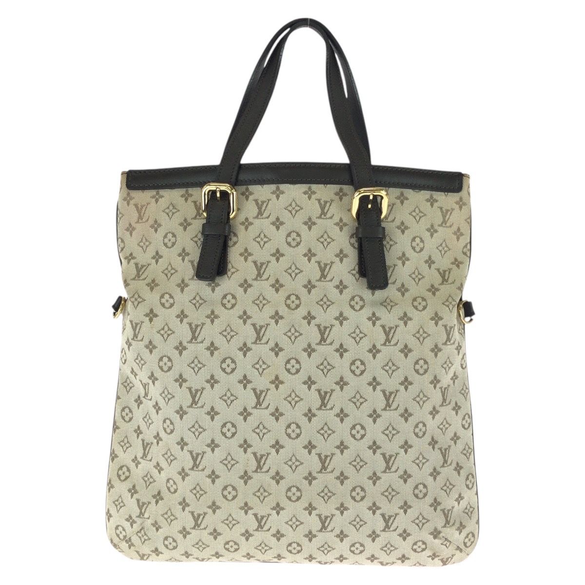 Louis Vuitton Monogram Mini Francoise Khaki Gold Canvas Leather Tote Bag — view 2