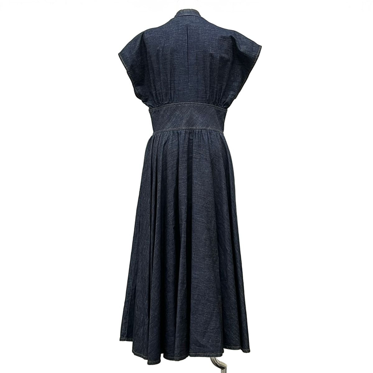 Dior Dress I Navy Short Sleeve Maxi Length Denim Cotton 46 — view 2