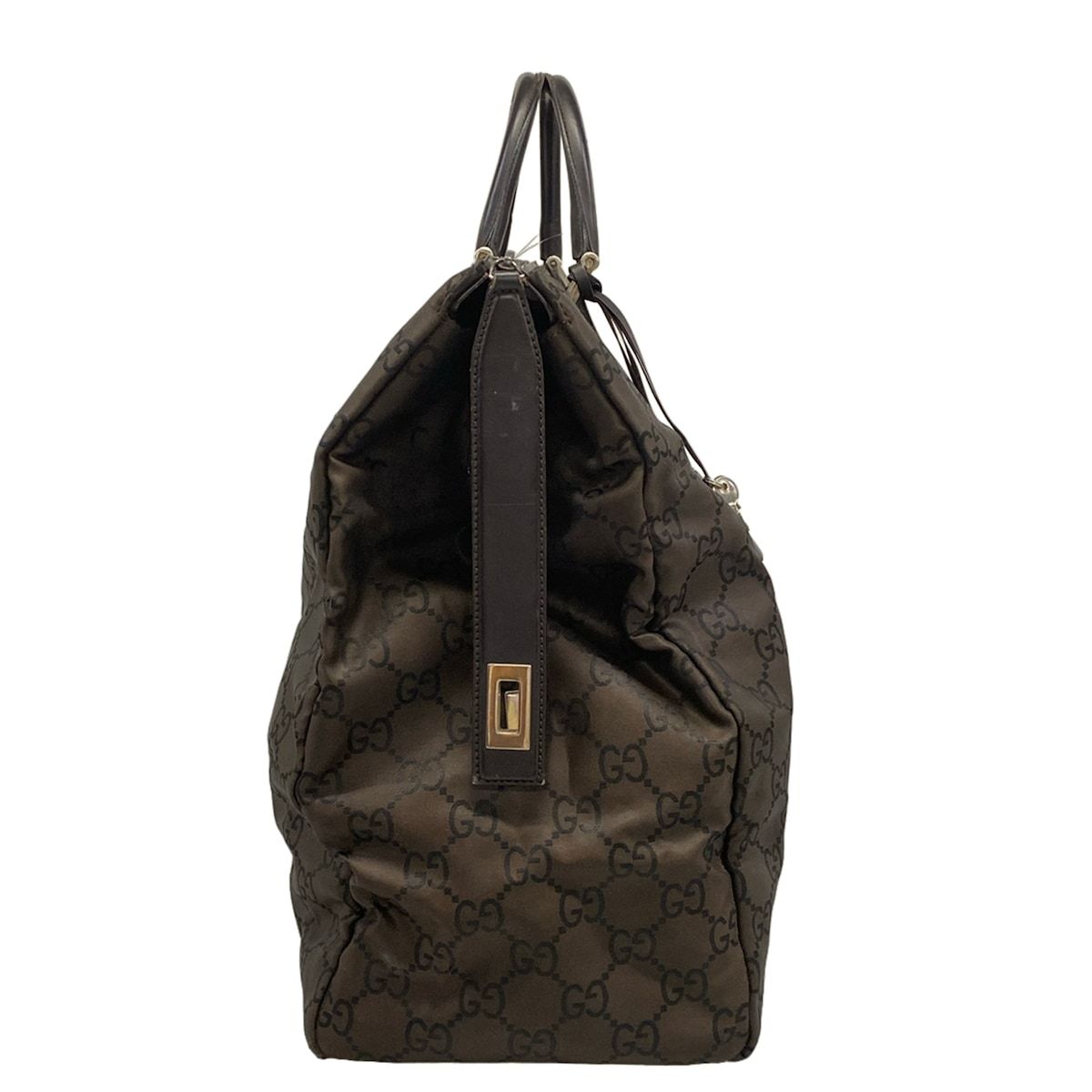 Gucci Boston Bag GG Pattern Dark Brown No Lock — view 2