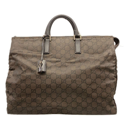 Gucci Boston Bag GG Pattern Dark Brown No Lock