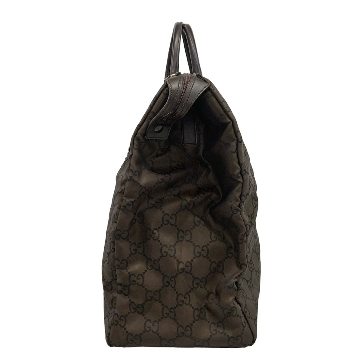 Gucci Boston Bag GG Pattern Dark Brown No Lock — view 4
