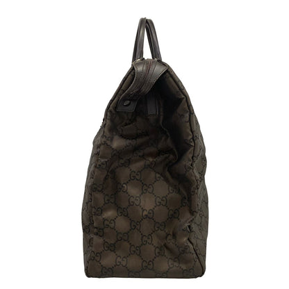 Gucci Boston Bag GG Pattern Dark Brown No Lock — view 4
