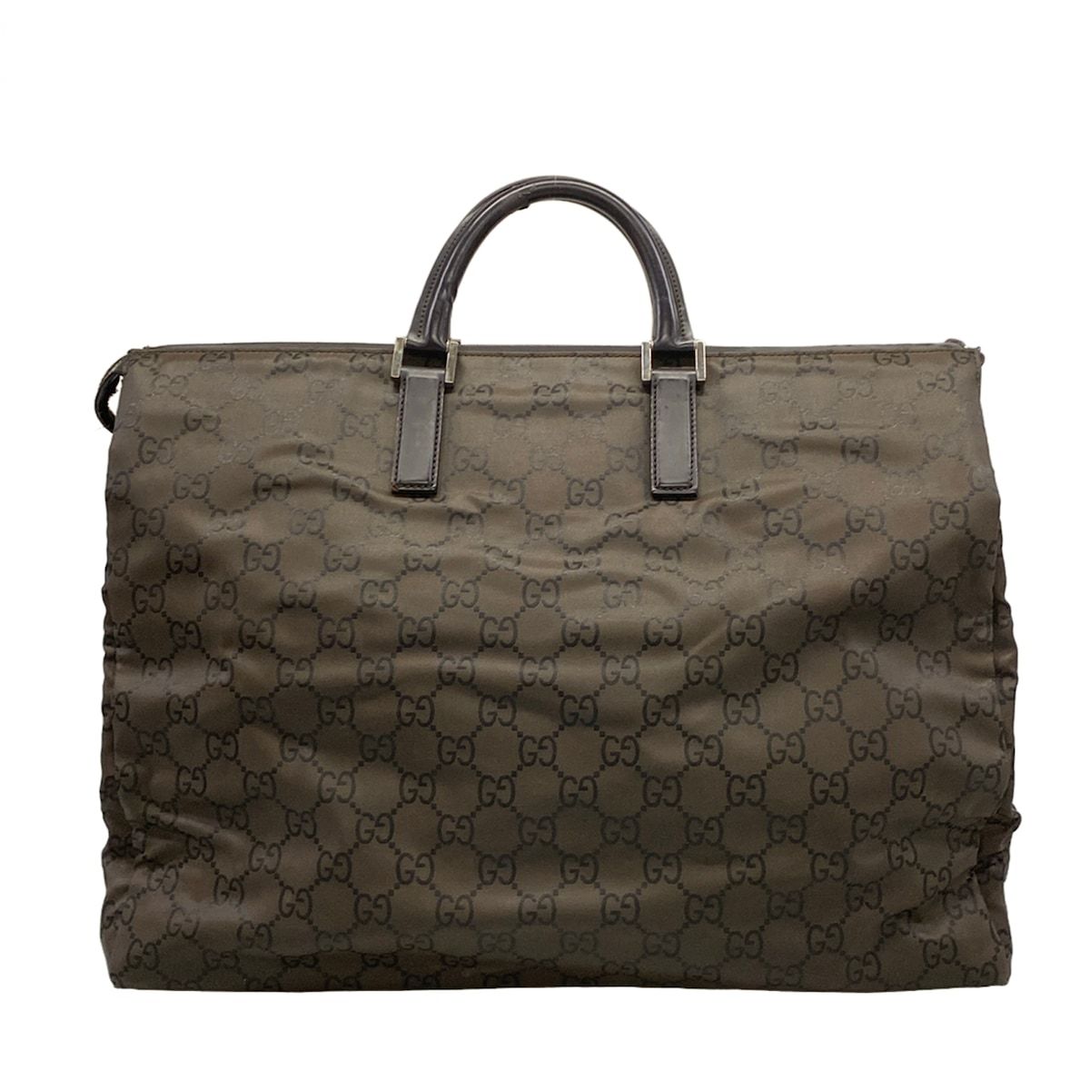 Gucci Boston Bag GG Pattern Dark Brown No Lock — view 3