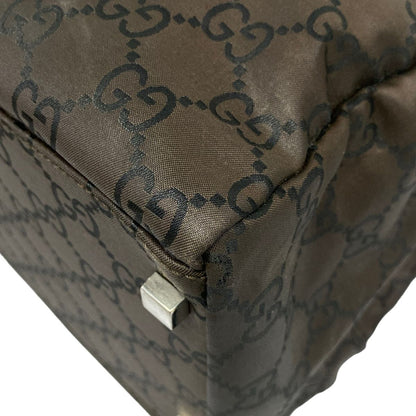 Gucci Boston Bag GG Pattern Dark Brown No Lock — view 6