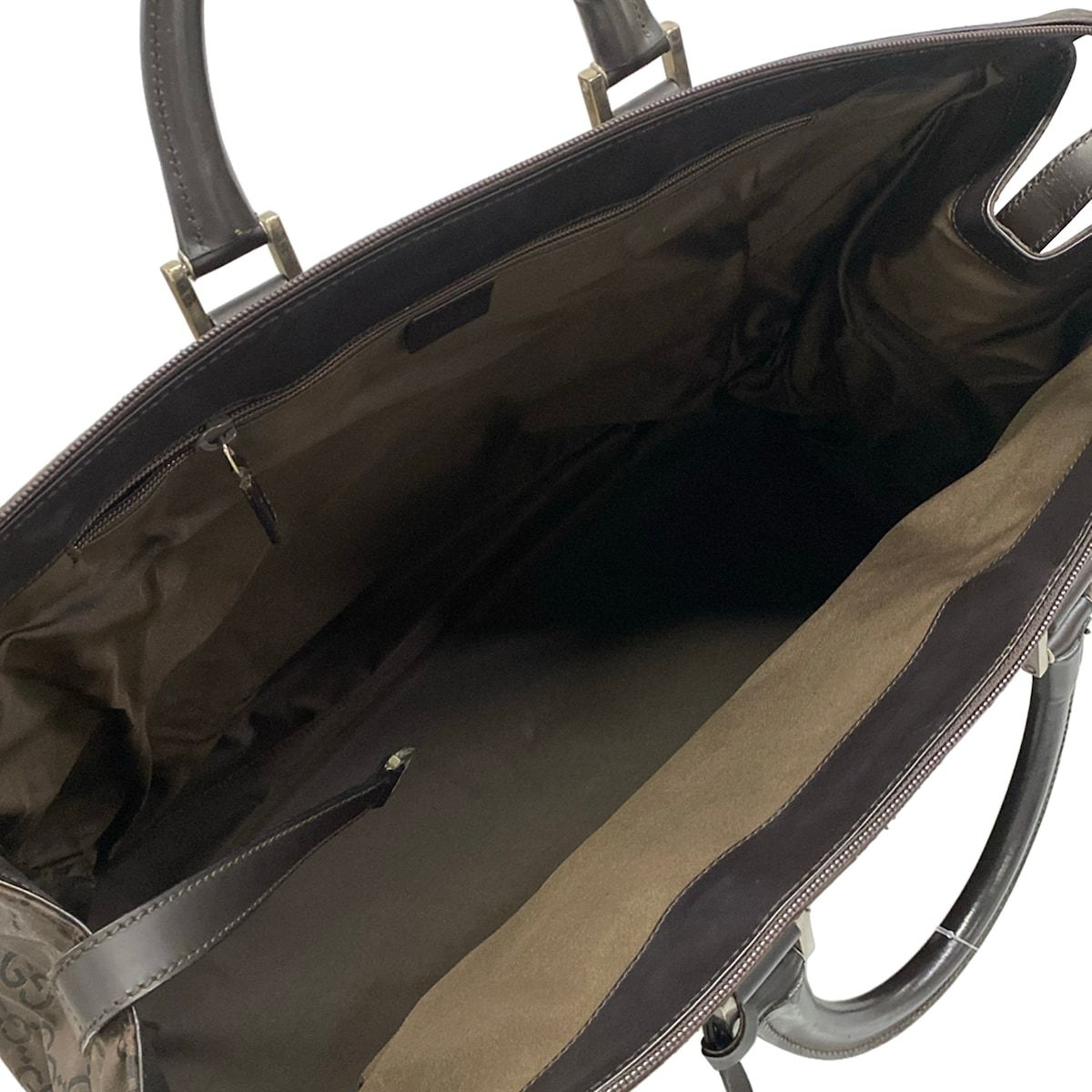 Gucci Boston Bag GG Pattern Dark Brown No Lock — view 7