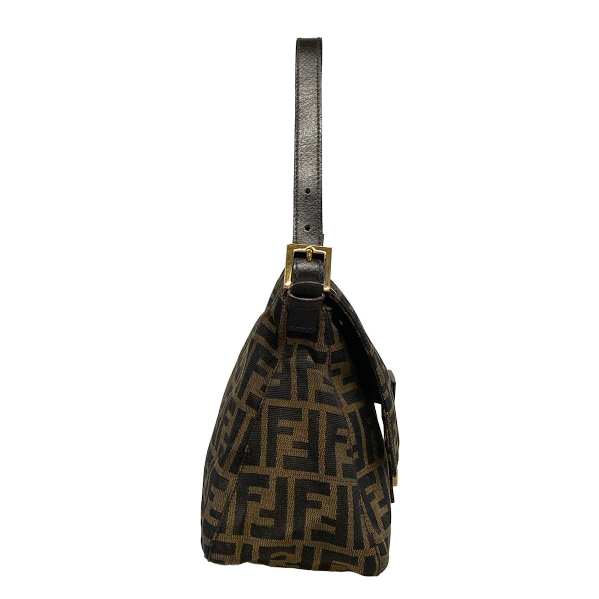 Fendi Handle Mamma Bucket Zucca Pattern Brown Dark Leather — view 4