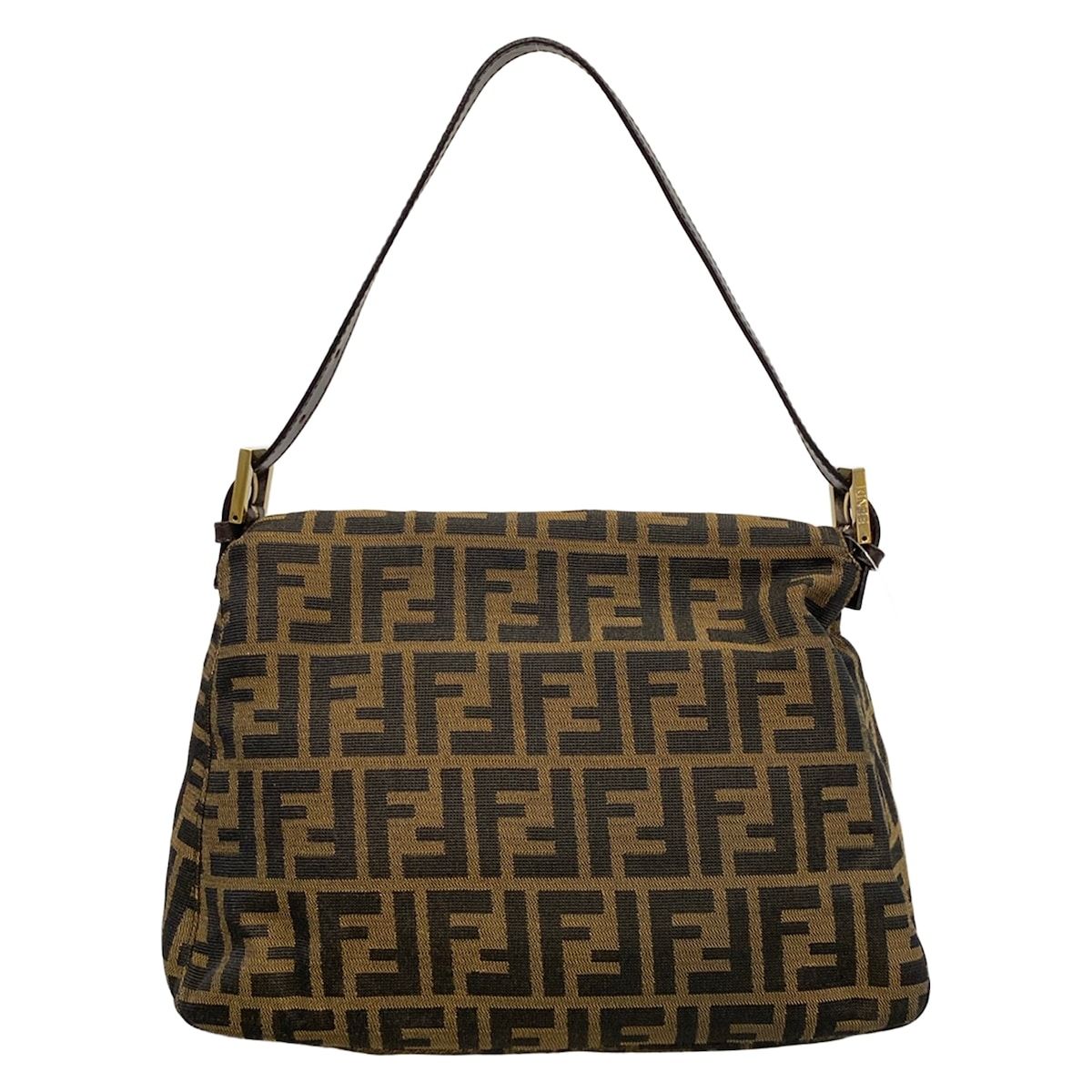 Fendi Handle Mamma Bucket Zucca Pattern Brown Dark Leather — view 3
