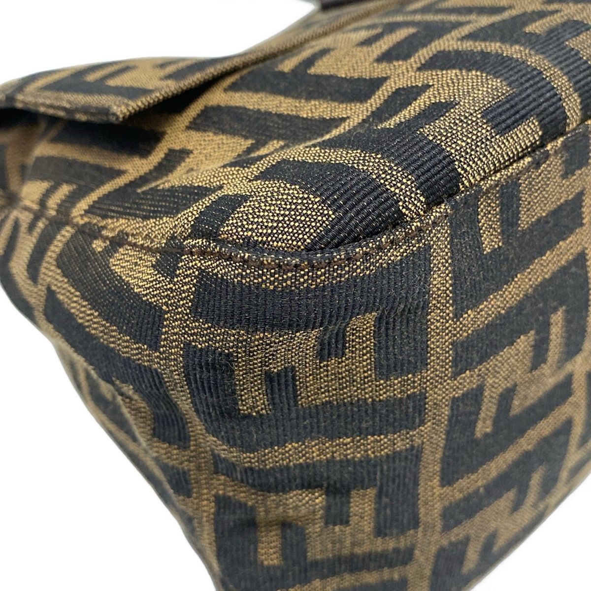 Fendi Handle Mamma Bucket Zucca Pattern Brown Dark Leather — view 6