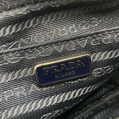 Prada Shoulder Bag Navy Bijou Studs Leather — view 8