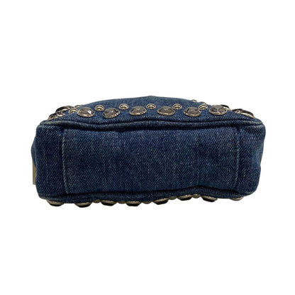 Prada Shoulder Bag Navy Bijou Studs Leather — view 5