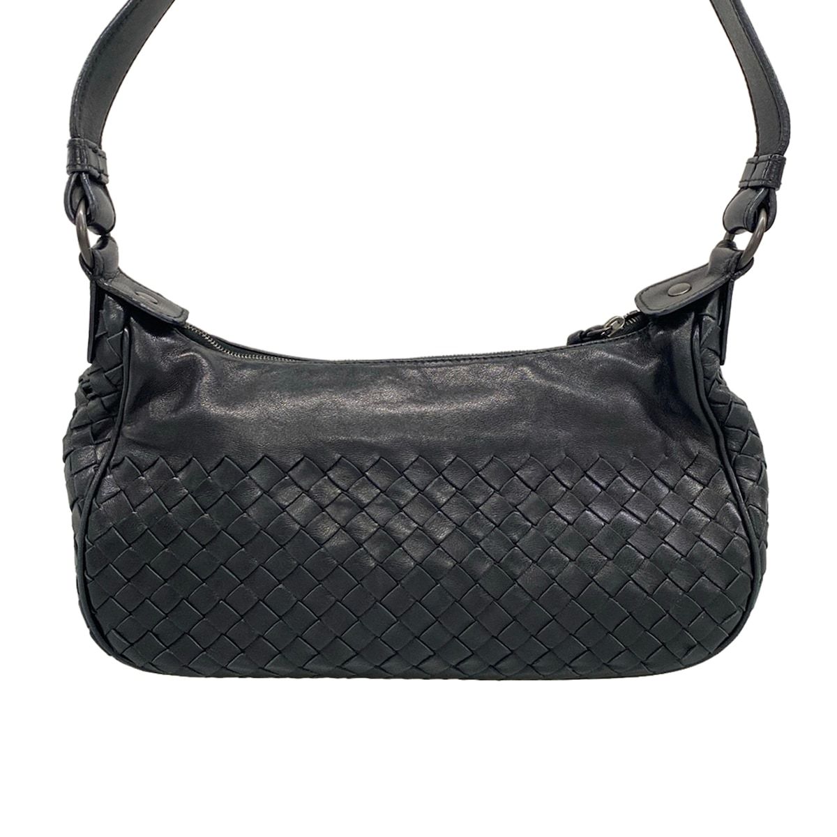 Bottega Veneta Shoulder Bag Intrecciato Black Leather — view 3