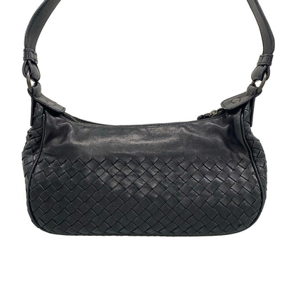 Bottega Veneta Shoulder Bag Intrecciato Black Leather — view 3