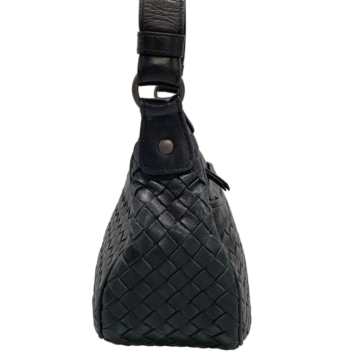 Bottega Veneta Shoulder Bag Intrecciato Black Leather — view 2