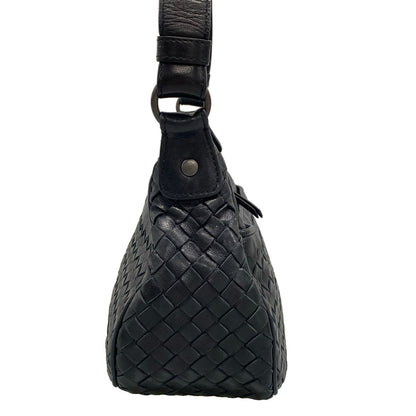 Bottega Veneta Shoulder Bag Intrecciato Black Leather — view 2