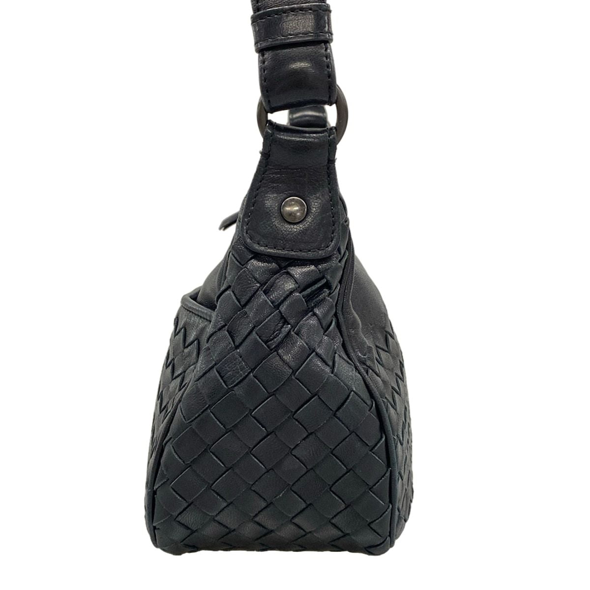 Bottega Veneta Shoulder Bag Intrecciato Black Leather — view 4