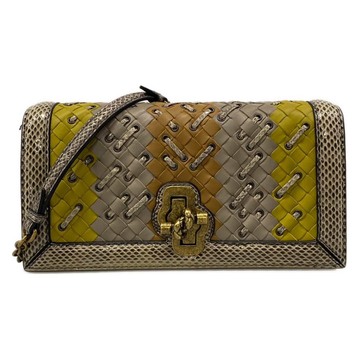 Bottega Veneta Shoulder Bag Ayers Gray Chain Leather