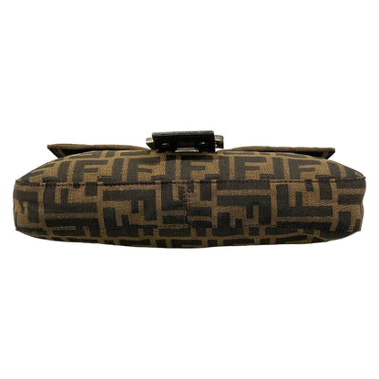 Fendi Handle Mamma Bucket Zucca Pattern Brown Dark Leather Handbag — view 5