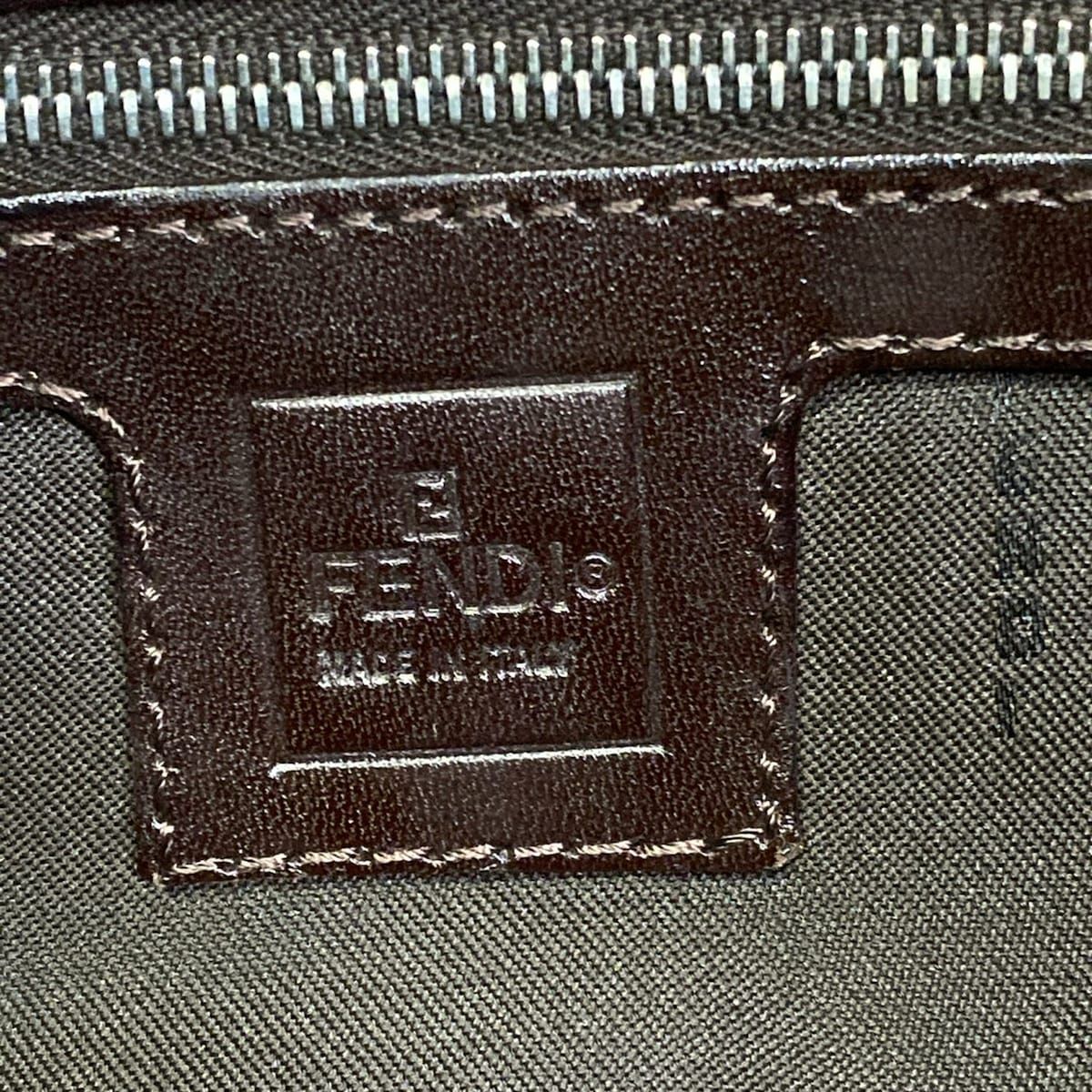 Fendi Handle Mamma Bucket Zucca Pattern Brown Dark Leather Handbag — view 8
