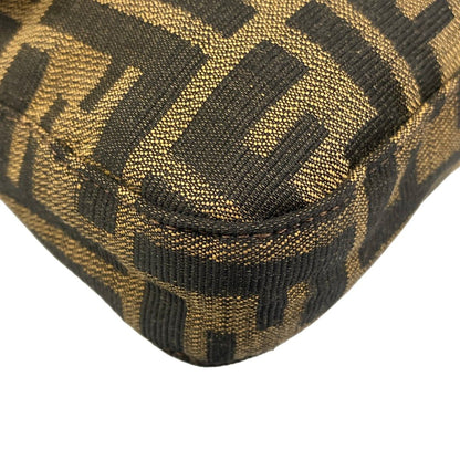 Fendi Handle Mamma Bucket Zucca Pattern Brown Dark Leather Handbag — view 6