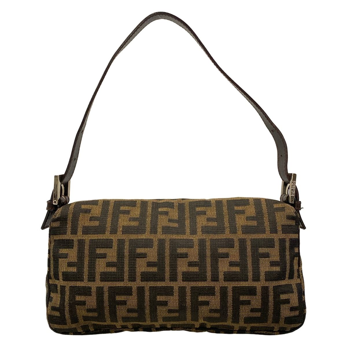 Fendi Handle Mamma Bucket Zucca Pattern Brown Dark Leather Handbag — view 3